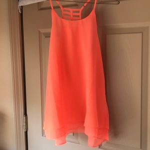 Peachy, Coral tank top.